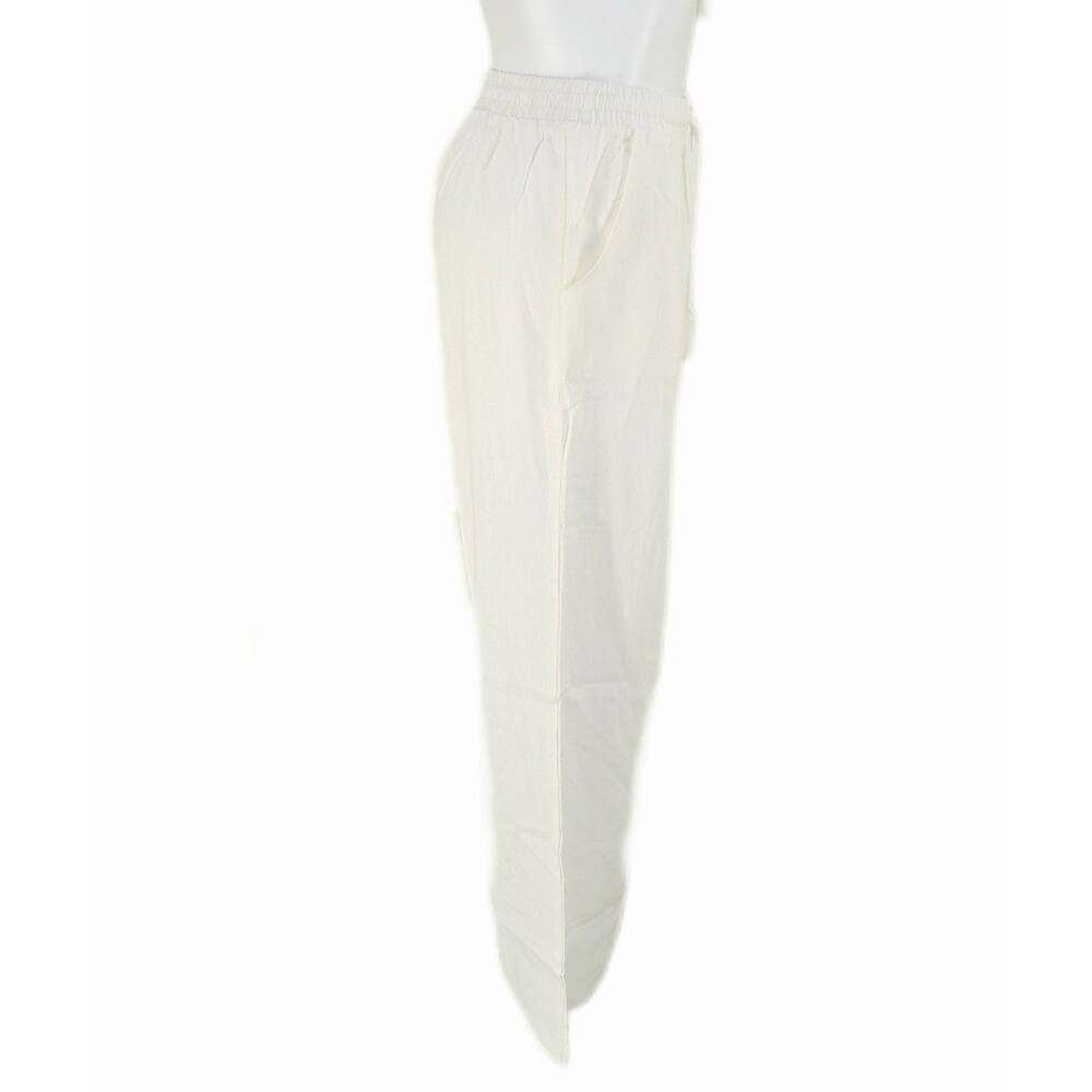 Linen Blend VTG Wide Leg Pants High Rise Women's Size XL Elastic Waist 173667 - Picture 4 of 14